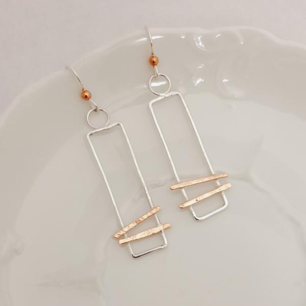 Twigs in Long Rectangle - Earrings picture