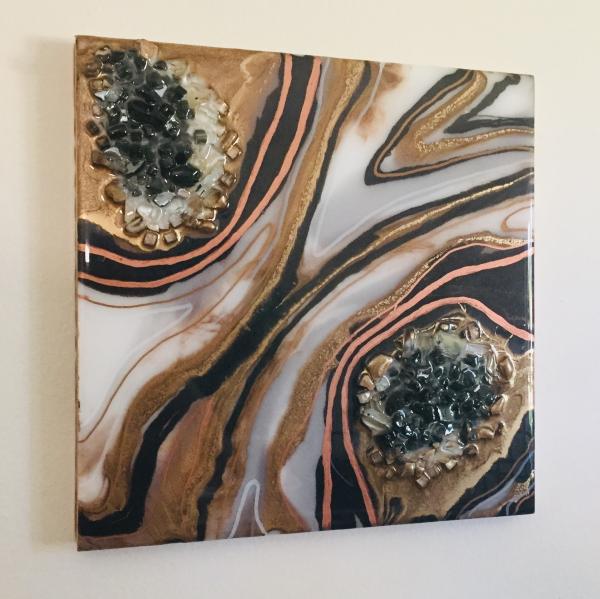 Geode Resin Painting w/ Quartz Crystals picture