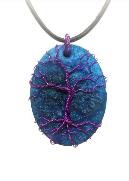 Tree of Life Wire-Wrapped Resin Pendant