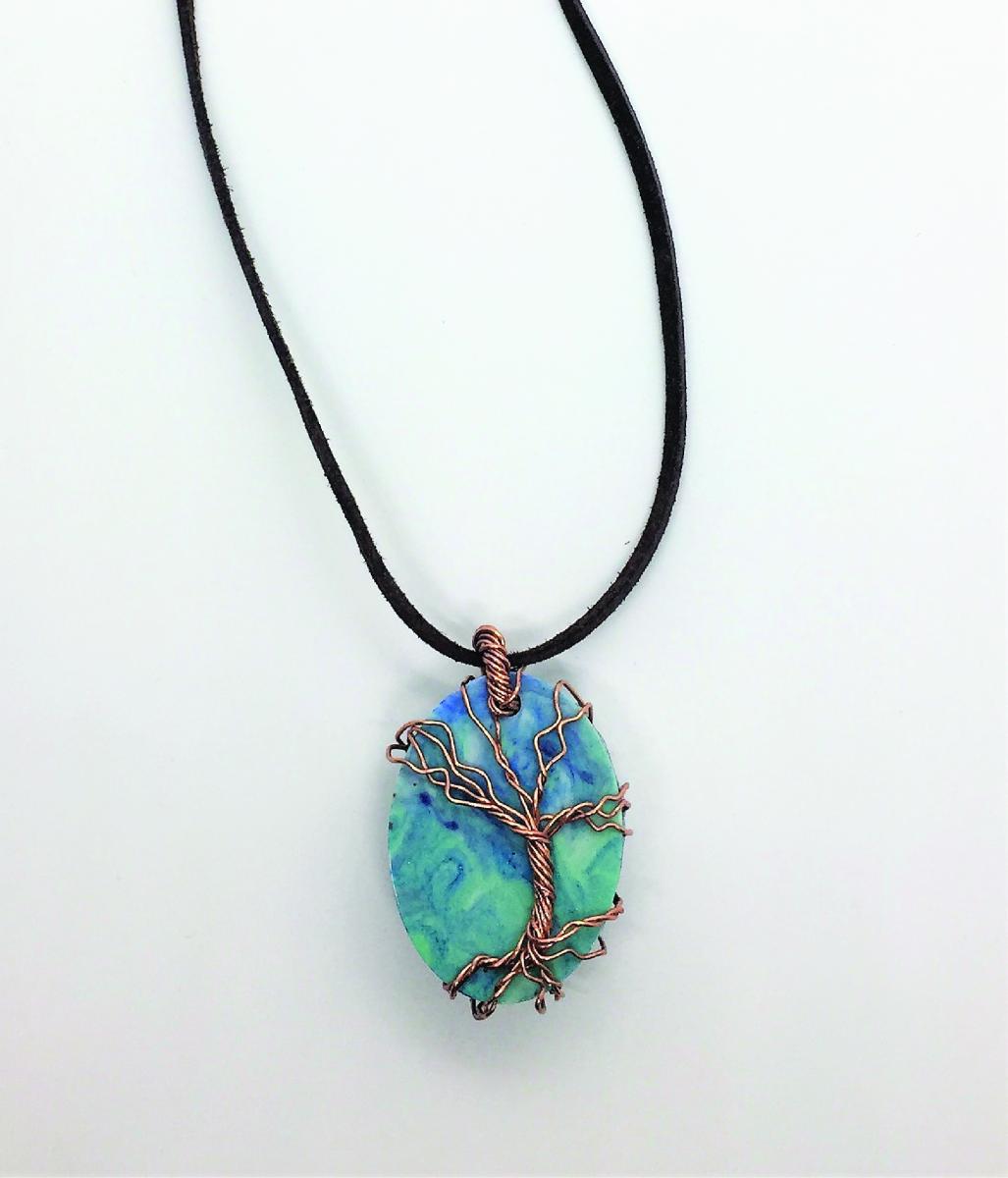 Tree of Life Wire-Wrapped Resin Pendant picture