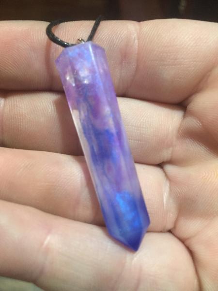 Crystal-shaped Resin Pendant Necklace picture