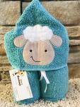 Lamb Hooded towel (teal blue)