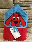 Big Red Dog Hooded Towel-blue