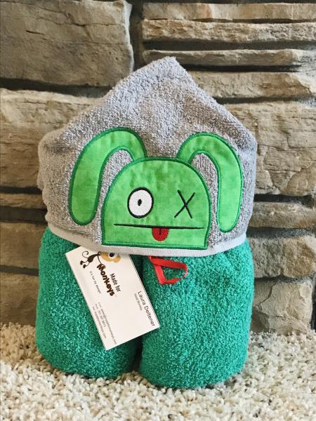 Green Ugly Doll Hooded Towel