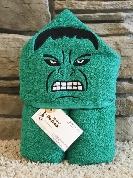 Angry Green Hero Hooded Towel