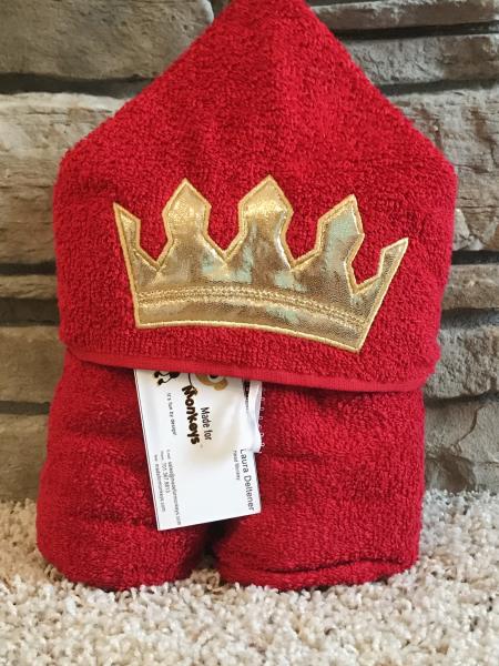 Crown Hooded Towel-Red
