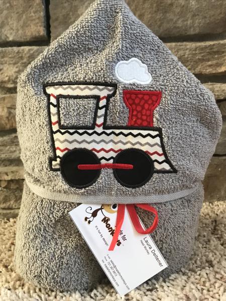 Train Hooded Towel-Grey picture