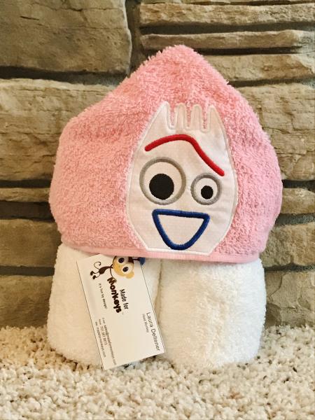 Fork Hooded Towel -Pink picture