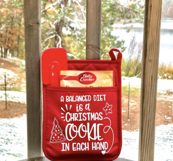 A Balanced Diet Is a Christmas-Potholder gift picture