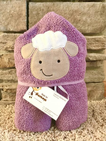 Lamb Hooded Towel-purple