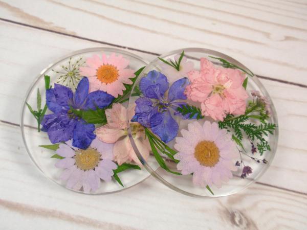Real flower resin coaster home decor decorative tile picture