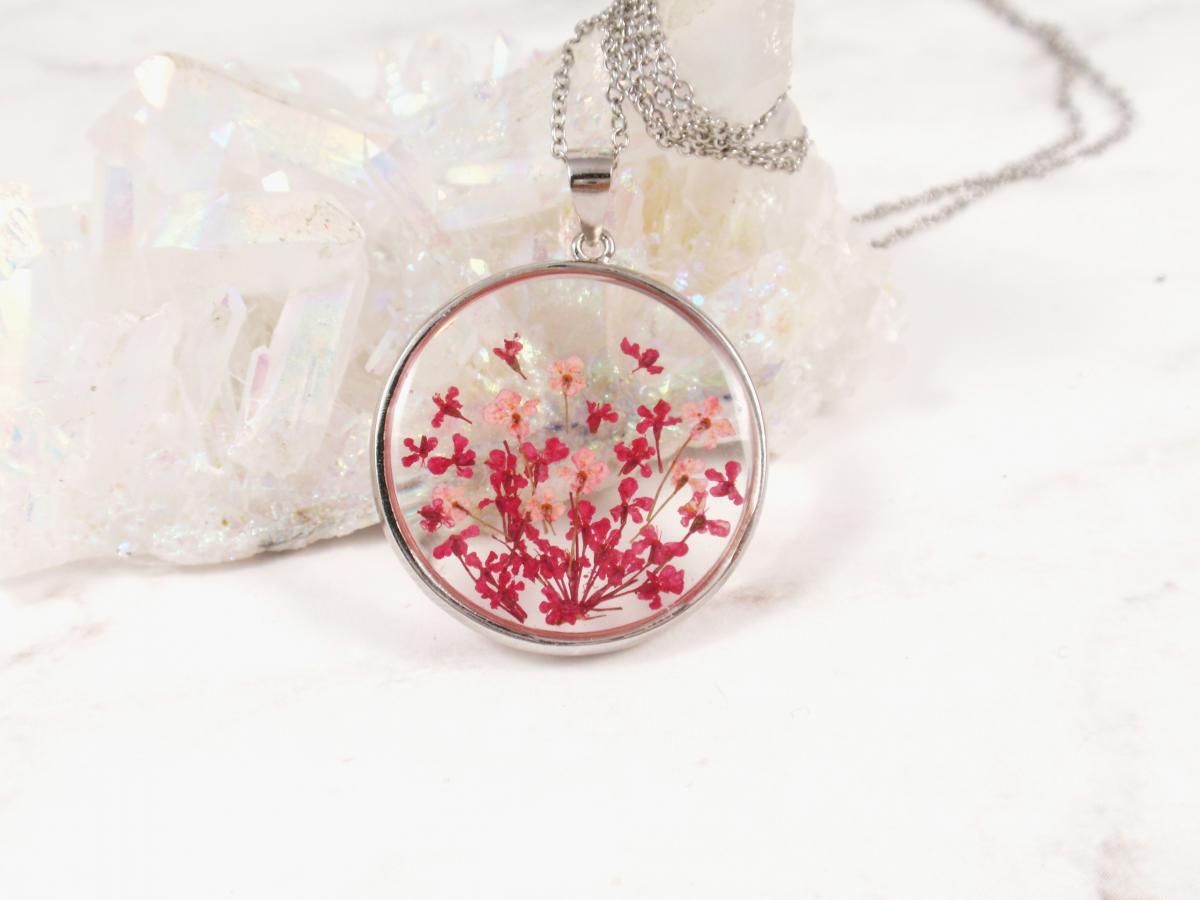 Real flowers necklace gift for her picture