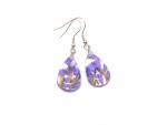 Real purple flower Resin Earrings