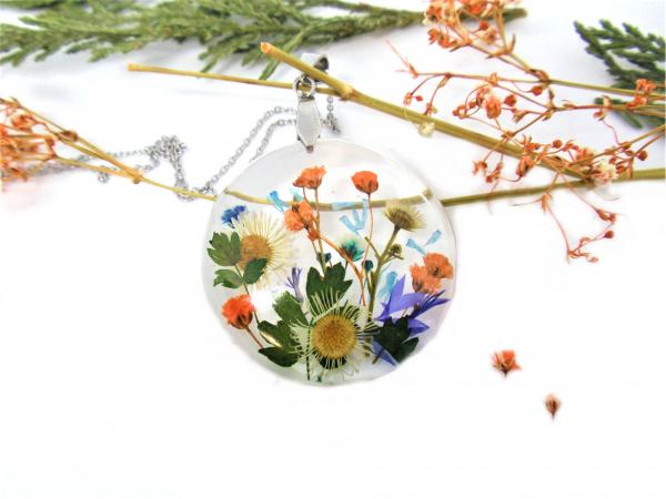 Handmade Necklace with real wildflowers