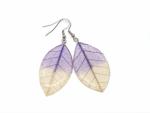 Skeleton leaf earrings Botanical drop earrings