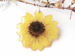 Real Sunflower Necklace Pressed Flower jewelry