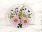 Real flower resin coaster home decor decorative tile