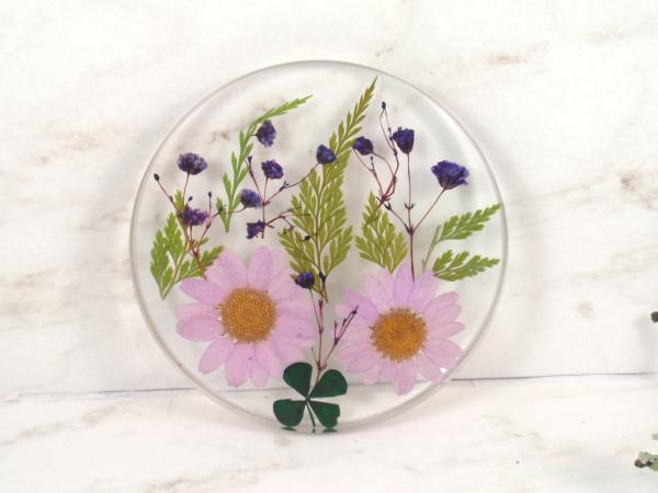 Real flower resin coaster home decor decorative tile