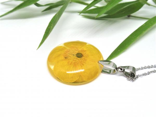 Yellow Buttercup Flower necklace picture