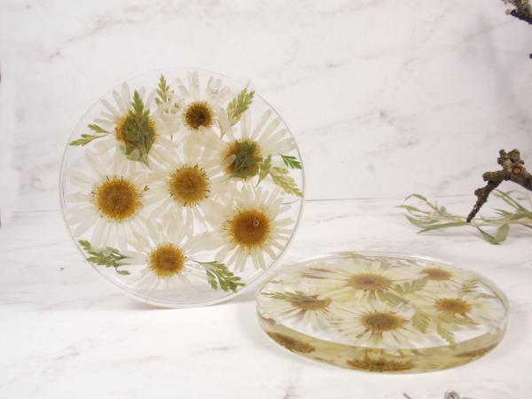 Real flower resin coaster home decor decorative tile picture