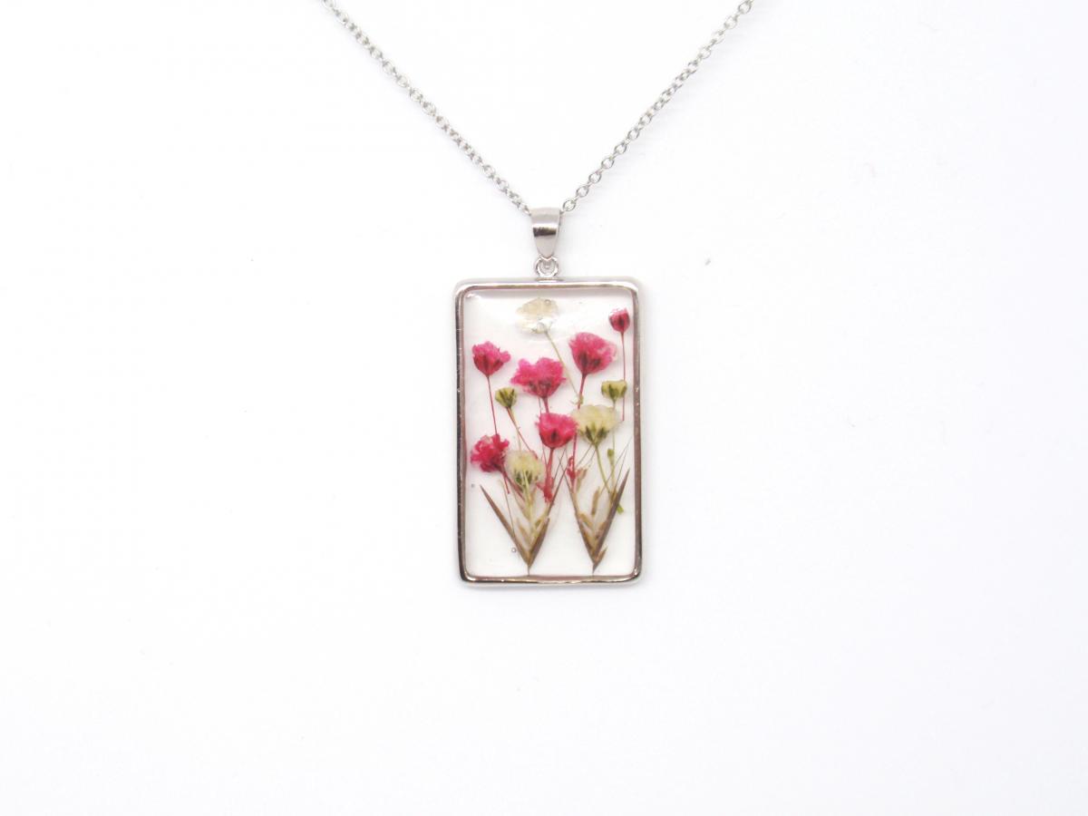 Real flowers necklace gift for her picture
