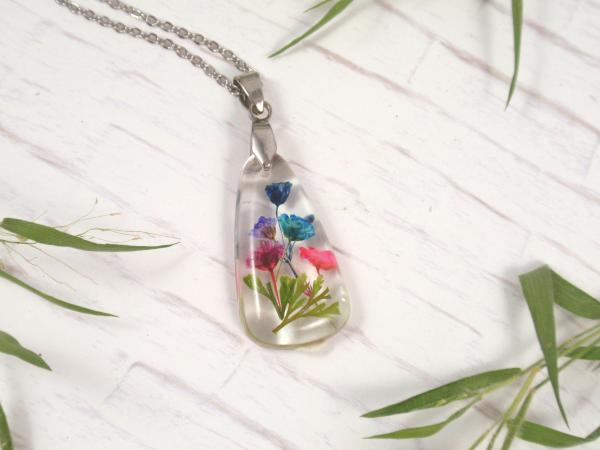 Real flowers necklace gift for her picture