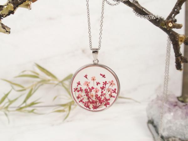 Real flowers necklace gift for her