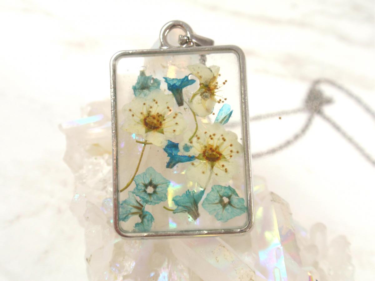 Spring flowers Rectangle necklace picture