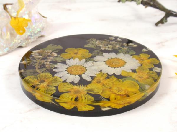 Real flower resin coaster home decor decorative tile picture