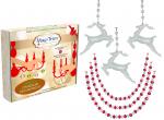 HOLIDAY CHANDELIER MAKEOVER KIT - (3) Glass Reindeer + (3) 12" Red/White Crystal Garland
