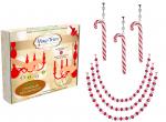 HOLIDAY CHANDELIER MAKEOVER KIT - (3) Candy Cane + (3) 12" Red/White Crystal Garland