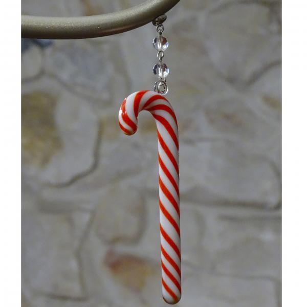 GLASS CANDY CANE (Set/3) MAGNETIC CHRISTMAS ORNAMENT- Magnetic Chandelier Accessory TrimKit¬Æ picture