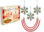 HOLIDAY CHANDELIER MAKEOVER KIT - (3) Crystal Snowflake + (3) 12" Red Crystal Garland