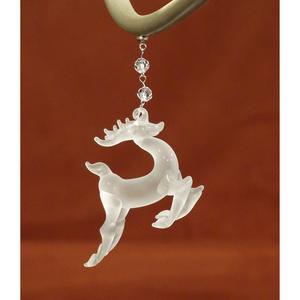 HOLIDAY CHANDELIER MAKEOVER KIT - (3) Glass Reindeer + (3) 12" Red/White Crystal Garland picture