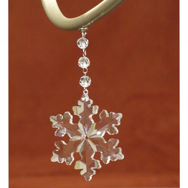HOLIDAY CHANDELIER MAKEOVER KIT - (3) Crystal Snowflake + (3) 12" Red Crystal Garland picture