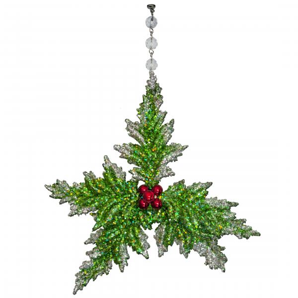 HOLIDAY CHANDELIER MAKEOVER KIT - (3) Green Holly + (3) 12" Red/Green Garland picture