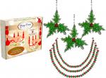 HOLIDAY CHANDELIER MAKEOVER KIT - (3) Green Holly + (3) 12" Red/Green Garland