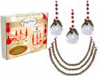 HOLIDAY CHANDELIER MAKEOVER KIT - (3) Holiday Ball + (3) 12" Red/Green Garland