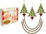 HOLIDAY CHANDELIER MAKEOVER KIT - (3) Red/Green Tree + (3) 12" Red/Green Garland
