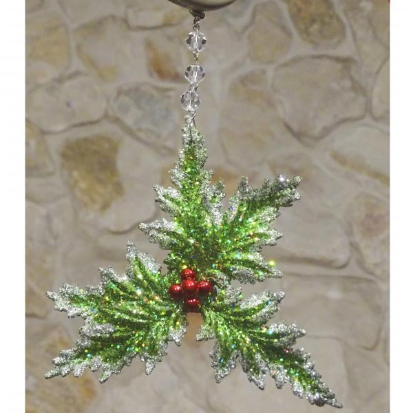 HOLIDAY CHANDELIER MAKEOVER KIT - (3) Green Holly + (3) 12" Red/Green Garland picture