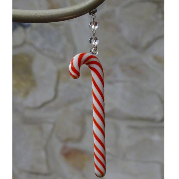 HOLIDAY CHANDELIER MAKEOVER KIT - (3) Candy Cane + (3) 12" Red/White Crystal Garland picture