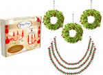 HOLIDAY CHANDELIER MAKEOVER KIT - Berry Wreath + 12" Red/Green Garland (Set/6)