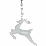 FROSTED GLASS REINDEER (Set/3) MAGNETIC CHRISTMAS ORNAMENT- Magnetic Chandelier Accessory TrimKit¬Æ