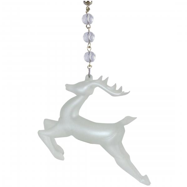 FROSTED GLASS REINDEER (Set/3) MAGNETIC CHRISTMAS ORNAMENT- Magnetic Chandelier Accessory TrimKit¬Æ picture