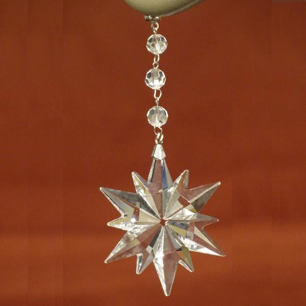 CLEAR CRYSTAL STAR (Set/3) MAGNETIC CHRISTMAS ORNAMENT - Magnetic Chandelier Crystal TrimKit¬Æ picture