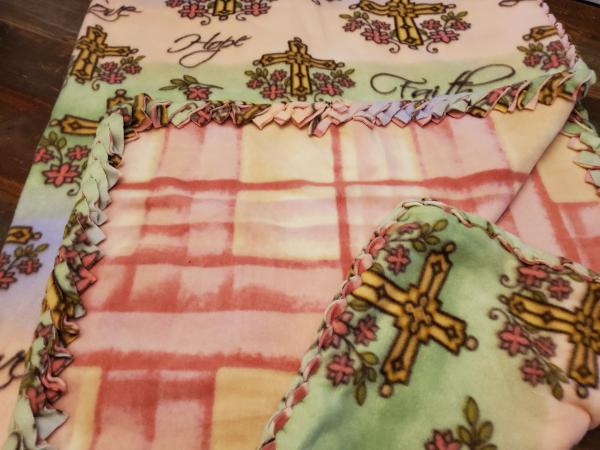 Faith, Hope & Love Fleece Blanket - braided