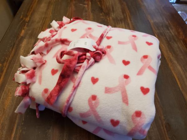 Pink Ribbon Fleece Blanket