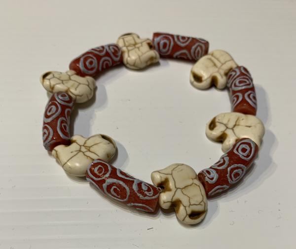 Carved Bone Elephant bracelet picture