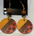 Handpainted Wooden Pierced Earrings