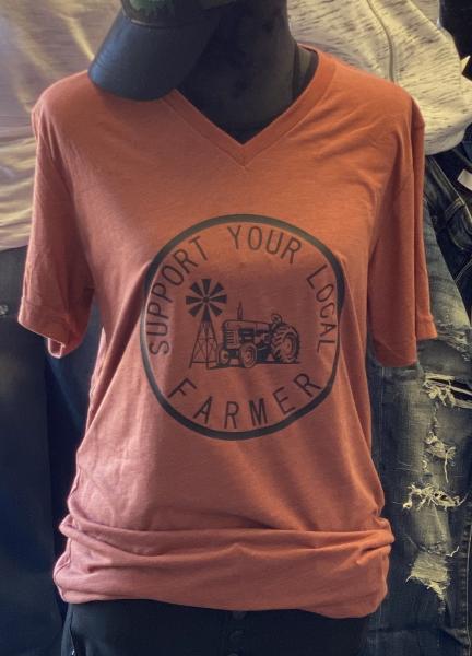 Support Local Farmer V-neck Softstyle Tee